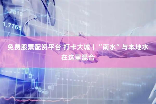 免费股票配资平台 打卡大城｜“南水”与本地水在这里混合