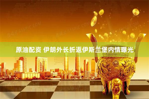原油配资 伊朗外长折返伊斯兰堡内情曝光